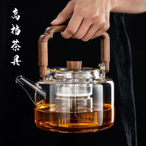 耐高温玻璃c煮茶壶大容量蒸煮两用提梁壶蒸汽煮茶器家用烧水泡茶