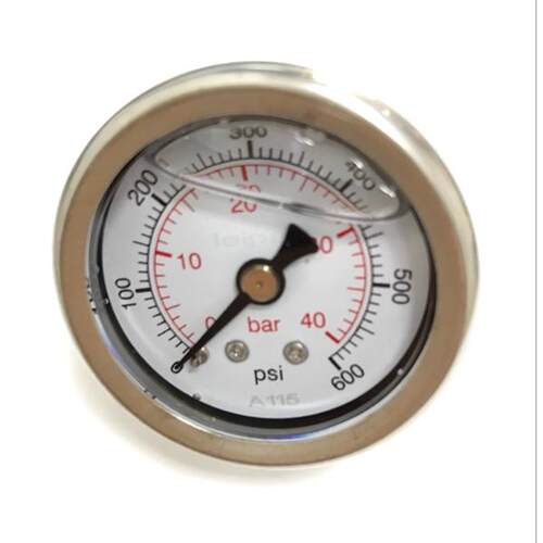 螺纹在背后卧式耐震压力表 直径40mm 压力40bar 600psi 螺纹ZG1/8