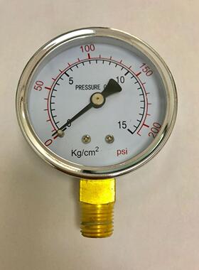 压力表 60Y-58-60mm 压力 0-15kg/cm2  0-200psi 螺纹ZG1/4 径向