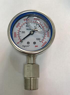 Pressure gauge 0-1000bar 14000psi 60mm G1/2 1mpa=10bar=10kgf