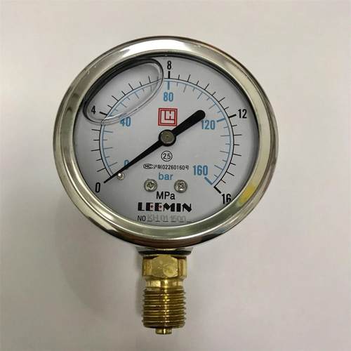 双刻度压力表 充油型 160bar 16mpa 直径68mm 径向 耐震表 leemin