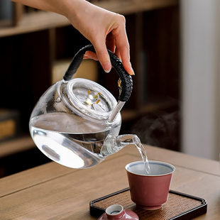 提梁烧水壶玻璃电陶炉专用煮茶器耐D高温泡茶壶大容量可明火煮水
