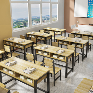 课桌椅学生学校书桌培训桌辅导班儿童F学习桌套装家用写字补课饭