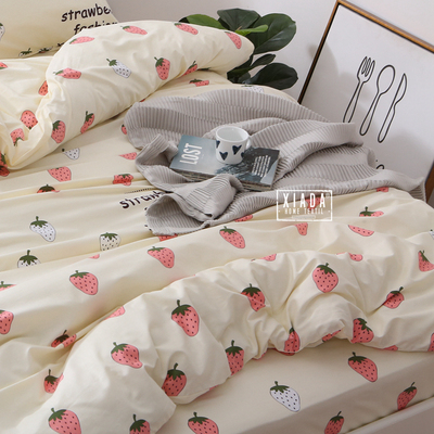 ins风被套纯棉单件1.52.0x2.31.8x2.2x2O.4双人被罩全棉可爱草