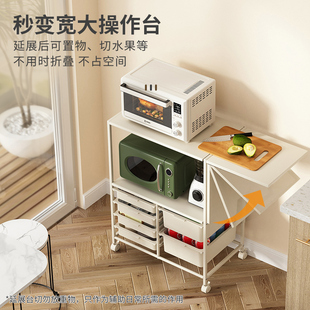 小户型家用餐边柜碗柜落地多功能储物F柜子移动微波炉架厨房置物