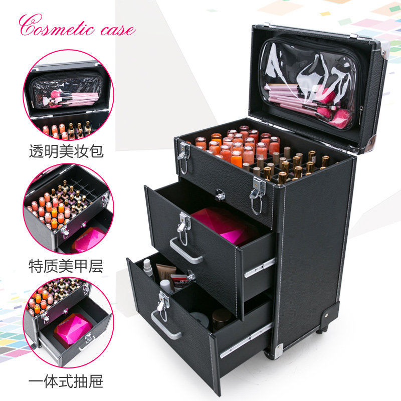大号拉杆化妆箱专业多层多功能跟妆美妆美甲纹绣纹身收Y纳工具箱,五金/工具,五金工具箱/五金收纳箱,淘宝优惠券,粉丝福利购,淘宝优惠卷