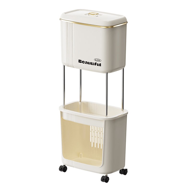 厨房垃圾桶家用带盖子子分类干湿分离多层K大容量可Y移动置物架收