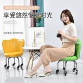 带轮小子凳滑轮凳圆凳靠背椅皮凳沙发凳修脚凳带娃儿矮童凳学BRF