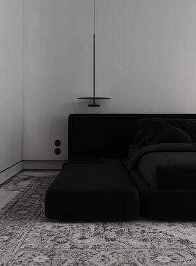 202新款式极简榻榻5米奢落地床现轻代简意约民宿婚床双人FAO软包