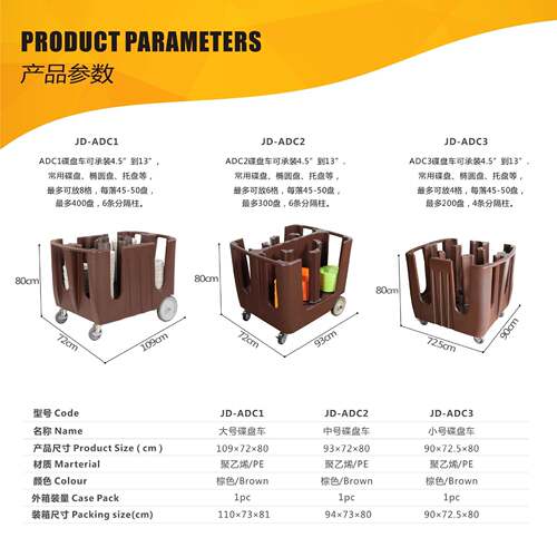 金德输多功ADC1/ADC能收可调式车盘碟车碗碟车碟盘盘碟纳运推车