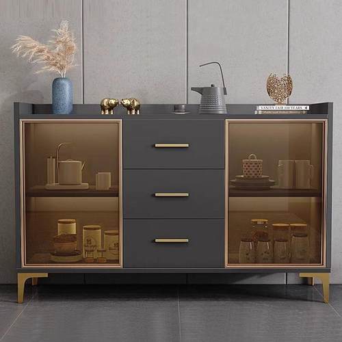 餐边柜酒现代简约茶靠墙碗柜纳柜客厅轻奢储无品牌/收物柜微波炉