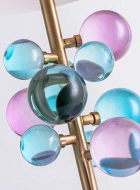 样间酒店前台设计师客厅水卧室装饰地美62598式创意灯彩色晶球板