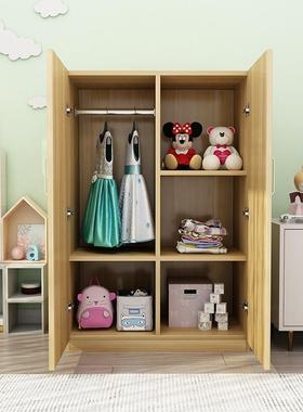 实木质约矮VFJ简衣2柜儿童小孩小型易组装开门板式衣橱简现代经济