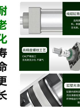 SCJ行PPE程可调标气缸小型大气动推力配件准全32/40/50/63/100/-2