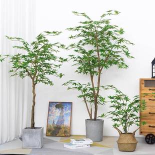 绿植假红枫树盆栽造35232景枫叶饰物花客厅室内摆件植装大型假花