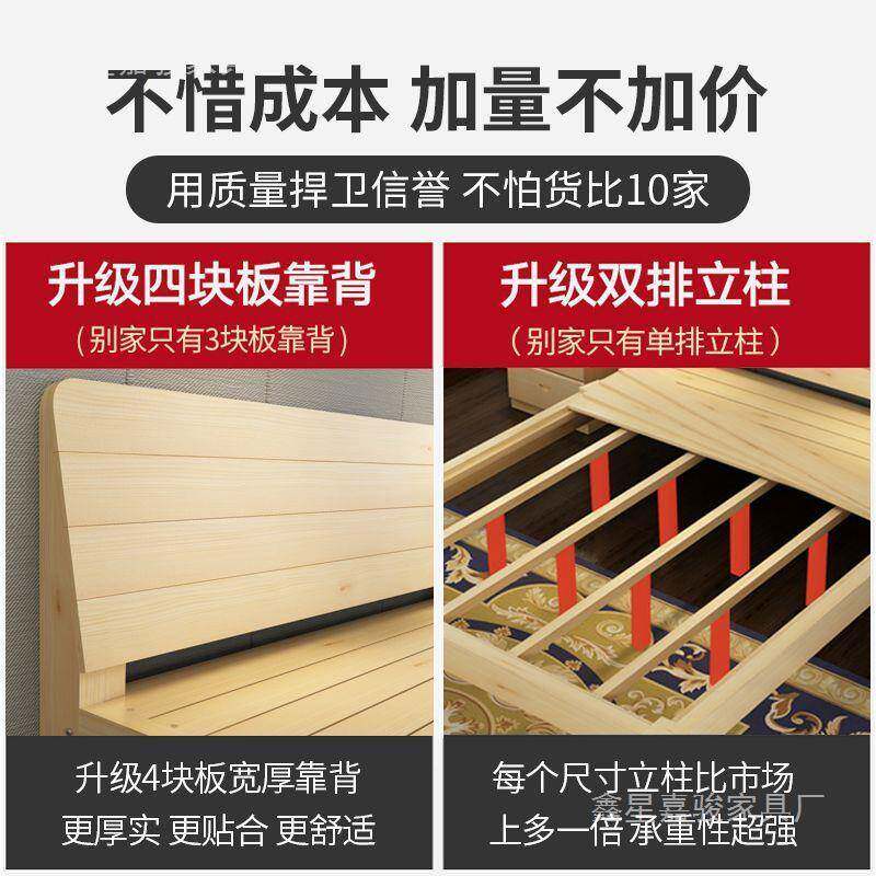 经济型现代qq191921简约出双租简1m单人床架实木床1.房5米松木人