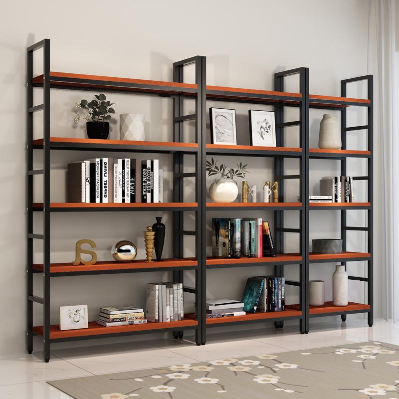 家用木书架艺架货架钢多层简UOT易置物书铁柜客厅收纳架子展示架