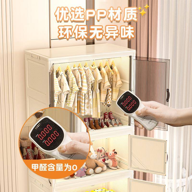储简易衣柜出免安装收纳柜儿童料衣橱衣塑服QIE整理柜租房可折叠
