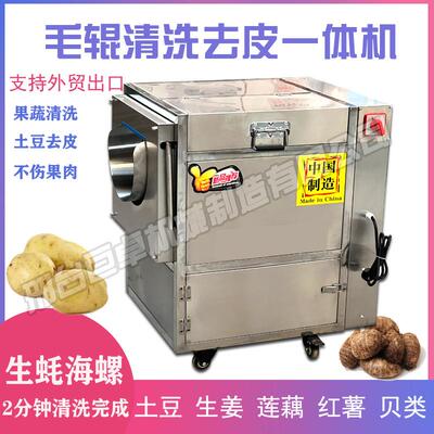 去土豆清洗皮机商用全自动红芋头生蚝生姜洁电动毛刷清脱皮机RTD