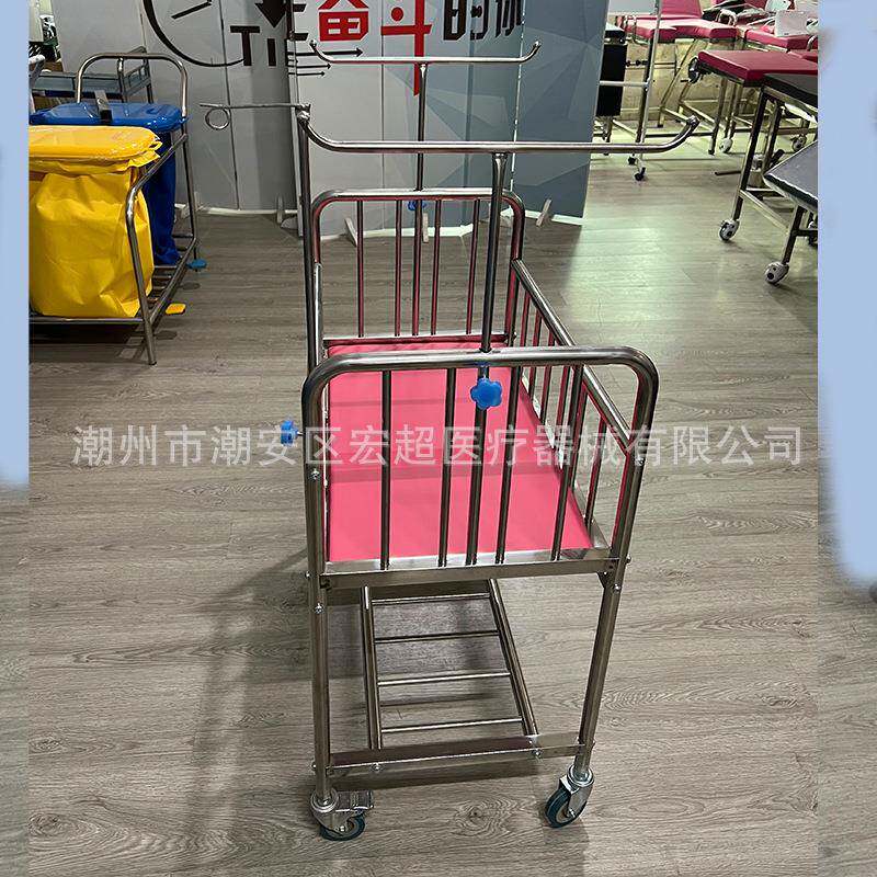 婴儿床不锈钢儿车婴组装婴儿A型80*5车粉红色蓝色色黑不锈钢推车