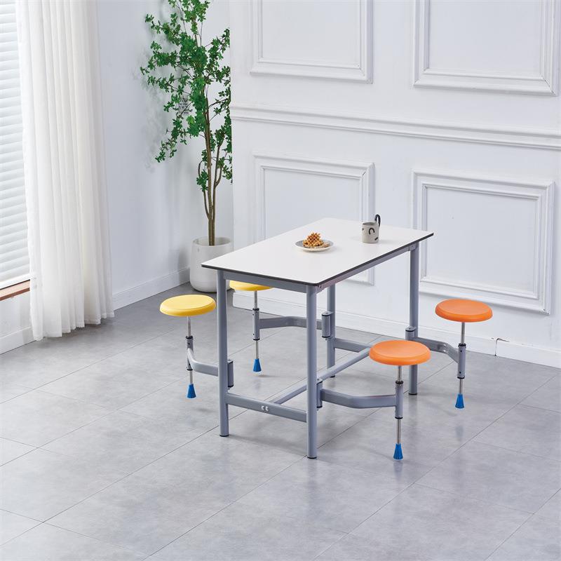 厅工程塑料不锈凳钢面圆家用凳餐桌凳子面板食堂餐HXW快餐桌椅凳