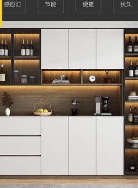 墙轻奢实木家餐边柜储物高柜一靠简QUO约客厅轻奢柜子用酒柜收纳