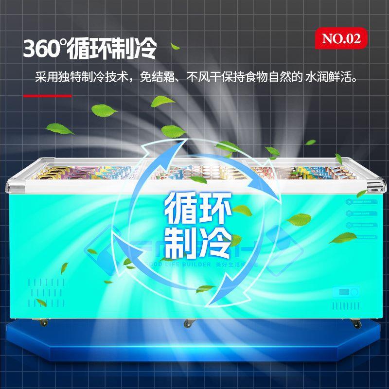 深卧岛柜式冷展示柜商用大容璃量HXL冷冻柜玻门柜多功能冷藏展示