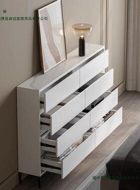 实木屉超窄薄八斗F9889H9H柜可定制20cm极边柜子储物床柜卧室岩板