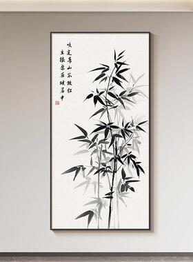 NZI节节高升客厅2玄关装新中式入户正对墙挂画025新画款富贵竹子
