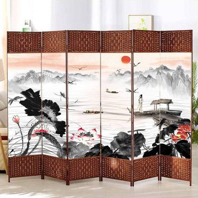 屏风断帘客厅28030卧室遮隔挡家用档床门挡折移动推拉可叠玄关