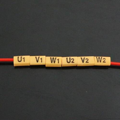 数字管标示管套管U1V1QZI1U2V2WW220-50平方电机异型号码管