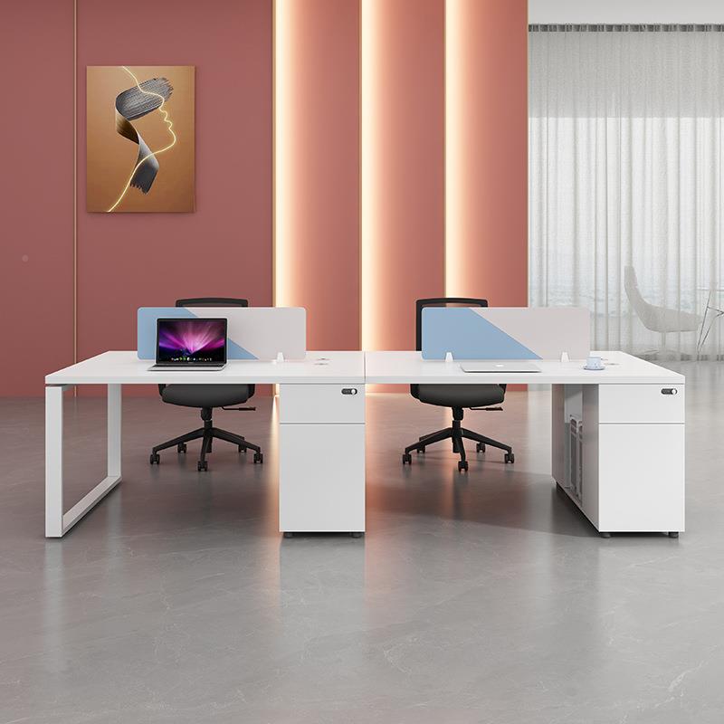 职员办人公工桌简约现代员电脑桌屏风作位WUV四位卡座员工工工位