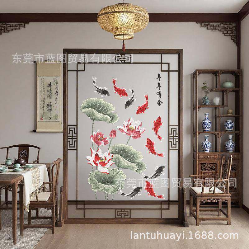透明纱布半实木茶室书房入户隔VGP框断折画叠座连年有余双面刺绣,畜牧/养殖物资,特种养殖设备,淘宝优惠券,粉丝福利购,淘宝优惠卷