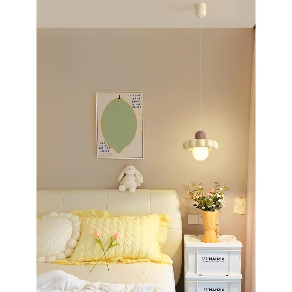 床头吊灯创房意奶油风温馨童房儿男女孩孩简约现代卧无品牌/室书
