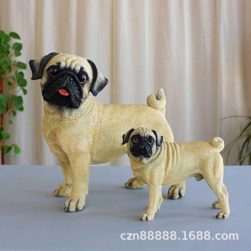 狗狗公仔仿真巴犬模型客无品牌/厅家装饰脂工艺品假狗摆树设居动