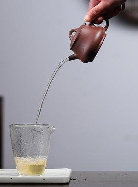 IBI砂工厂直发宜兴紫砂原用矿紫泥手工小容量紫壶家小品柱壶础紫