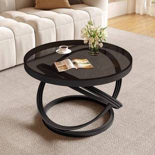 油玻风小茶几奢意钢化玻JBL璃茶几约家用小桌简奶子璃面意式 极简