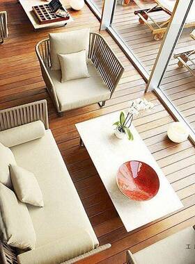 外沙发编庭户院露天藤编双三人藤藤57671椅防水防晒花园休闲椅茶