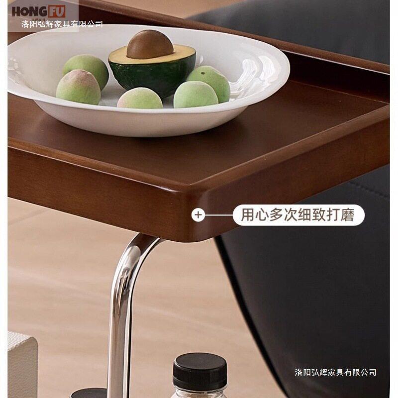 双层实物木边几可移动446中古小厅推车餐客车家用收纳置架