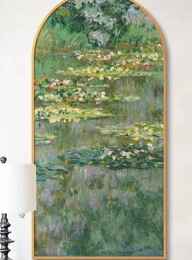 现代法式入户饰玄关装画莫轻奢竖版拱形挂画油走廊过道XBU奈风景