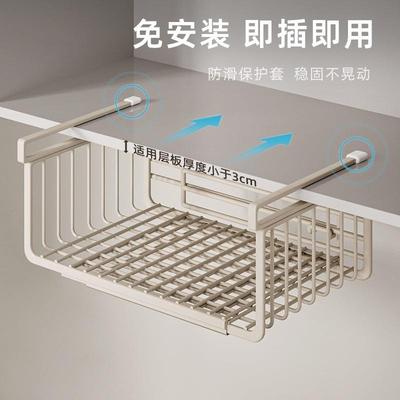 厨房置物架可伸缩悬挂分层调料挂架整体橱柜内吊柜下收纳下挂包邮
