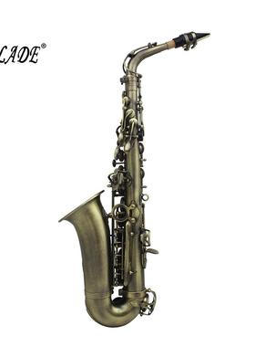SLADE中音萨克斯降E斯调青无品牌/管体雕鲍鱼壳按键青花仿古管乐