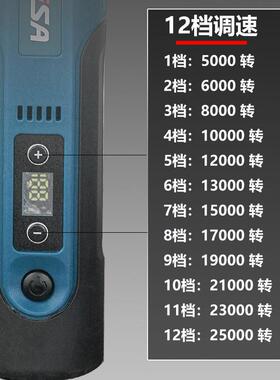 功新款龙飒色V工业级CQW蓝7.4大率锂电电磨充电式电磨抛光机直磨