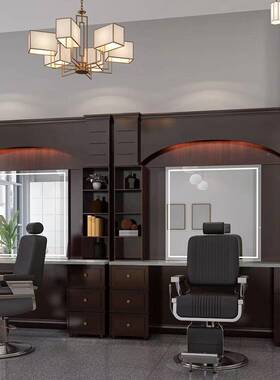 复古油发专镜台男士养发馆用实木台面IQV理头发店镜台发廊美美发