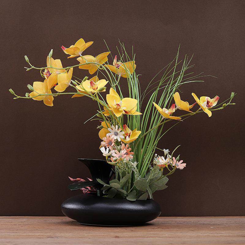 设手蝴蝶兰仿真花Qc5AeMcM假花摆套客厅酒柜装饰感餐桌装酒