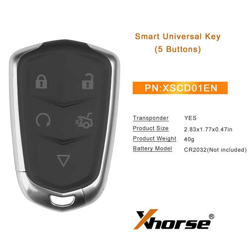 XHORSE XSCD01EN XM38 Series Universal Key5键VVDI智能遥控钥匙