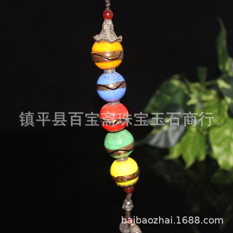 老琉璃多宝珠珠糖葫圆芦挂坠汉圆代老收藏0787古珠珠饰品