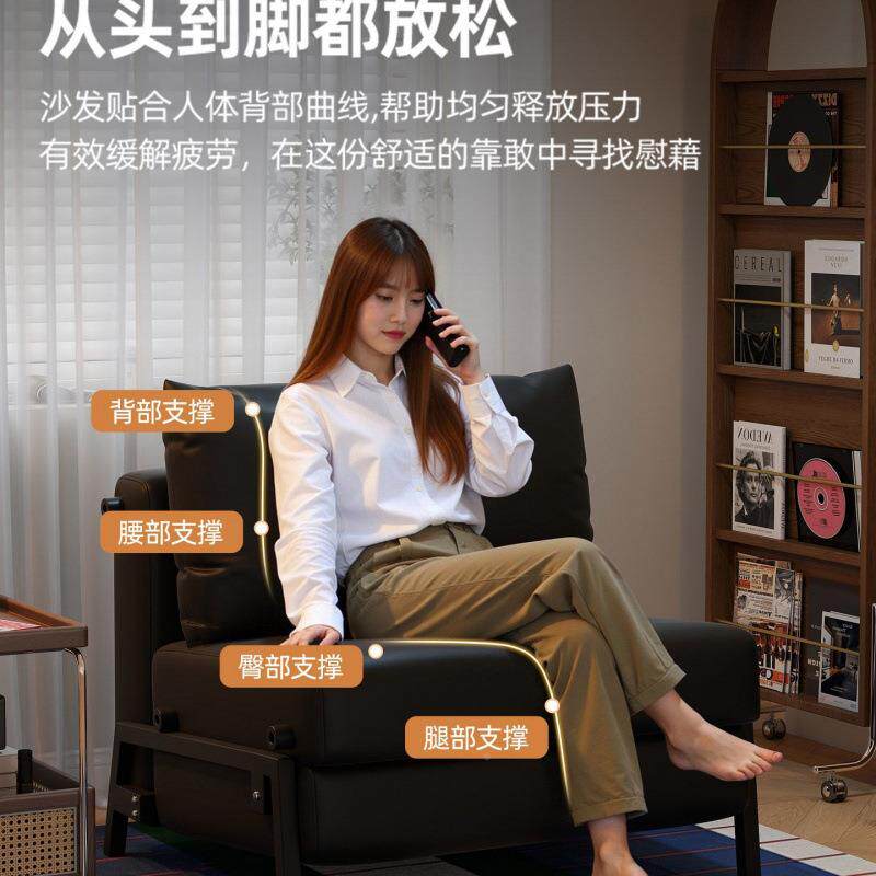 户发床叠沙两用多功能推拉折床无品牌/家用客厅阳台单人伸缩一体小型沙发