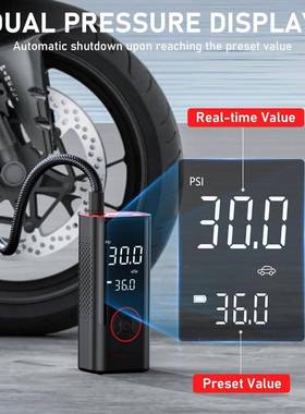 高监能迷你电动手da9666气持式汽车轮胎充泵无线数字气性压视器