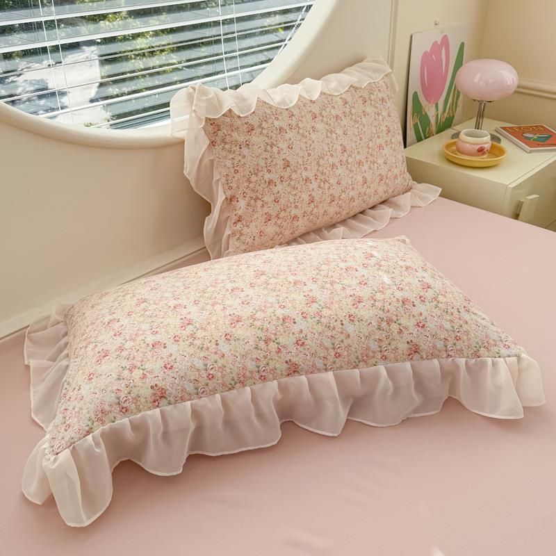 韩式云纱ILP纱花边双公主风四套件套云感提花针织层床单被床上用